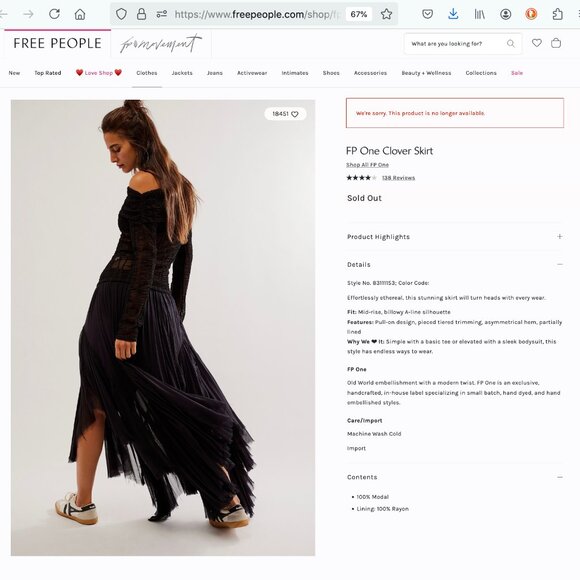 Free People FP One Clover Maxi Skirt Sz XS - Picture 9 of 10